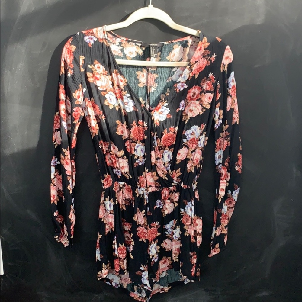 Black Floral Romper